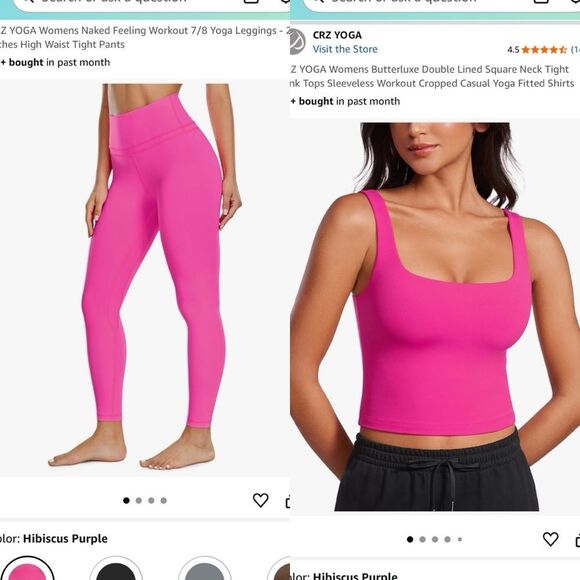 CRZ YOGA Bright Pink Activewear Set - Picture 1 of 9